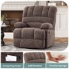 Lirago Swivel Rocking Recliner Sofa for Adults-Brown Fabric with Adjustable Recline Positions - 4 of 4