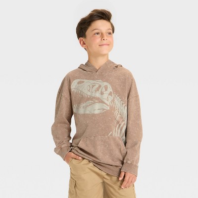 Boys' Jurassic World Pullover Sweatshirt Hoodie - Brown