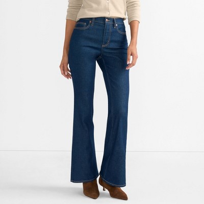 Lands' End Women's Denim High Rise Skinny Flare Jeans