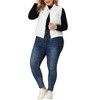 Agnes Orinda Women's Plus Size Trucker Zipper Front Sleeveless Sport Crop Denim Vests - 2 of 4