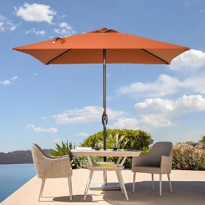 Sonkuki 6.5 FT Outdoor Patio Umbrella Market Table Umbrella With a Crank for Garden, Deck and Pool - 1 of 4