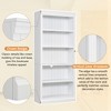 Vynxaria Decorative 83.4" Tall Bookcase - 5-Tier Adjustable Shelf Storage Unit in White with Ambient Lighting - 4 of 4