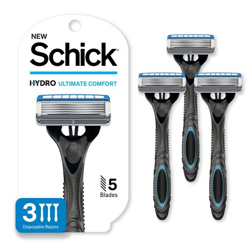 Schick Hydro Razor, Sensitive, 3 Blades, Slim Head, Value Pack