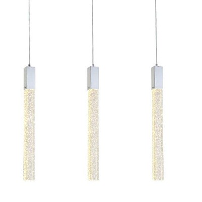 Chrome Glass LED Modern Adjustable Pendant Light