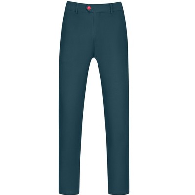 INSPIRE CHIC Men's Slim Fit Solid Flat Front Pants