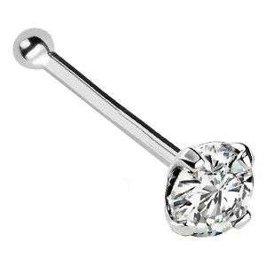 Jewelry Avalanche 22G 14K Gold Ball-end Nose Stud with Diamond - 1 of 3