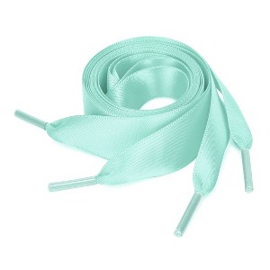 Elerevyo Women's Satin Flat Ribbon Shoelaces Sneakers Canvas Shoestrings 2 Pairs - 1 of 4