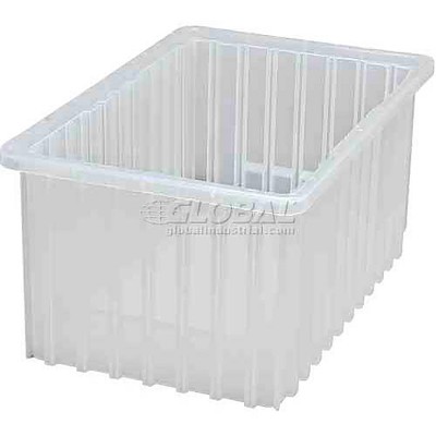 Quantum Storage Systems Dividable Grid Container, 16-1/2"L X 10-7/8"W X 8"H, Clear, Made In Usa
