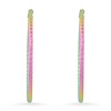 Steeltime Ladies multi ip stainless steel diamond cut hoop earrings - 2 of 4