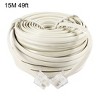 Unique Bargains 15M 49ft RJ11 6P4C Telephone Extension Cable Connector Grey White - 2 of 4