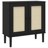 vidaXL Sideboard SENJA Rattan Look Black 31.5 in.x13.8 in.x31.5 in. Solid Wood Pine - 2 of 4