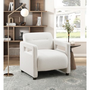 Grungis Boucle Accent Chairs,Living Room Chairs with Plywood Frame,Comfy Chairs for Living Room,Bedroom - 1 of 4