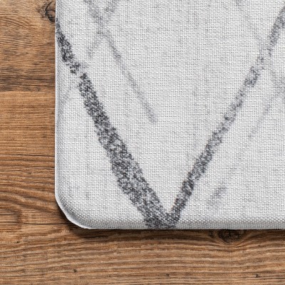 Light Gray Rectangular Anti-Fatigue Comfort Mat with Abstract Pattern