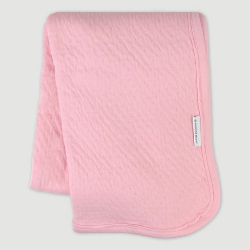 Honest Baby Matelasse Receiving Blanket Pink Target