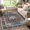 Washable Vintage Rug Non Slip Low Pile Rug Soft Throw Floor Cover Foldable Indoor Carpet for Living Room Bedroom Playroom Nursery - 3 of 4
