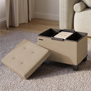 StorageBud Storage Ottoman for Bedroom End of Bed, Fabric Storage Bench, Large Storage Ottoman Bench, Entryway Bench with Storage - 1 of 4