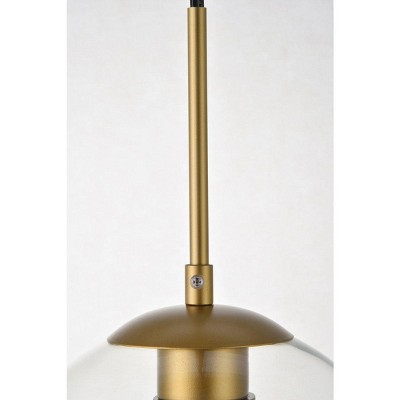 Cosmopolitan Gold Brass 8" Pendant with Clear Glass Shade