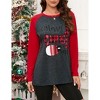Clearlove Merry Christmas Sweatshirts For Women Gnomes Christmas Sweatshirt Cute Long Sleeve Raglan Baseball Pullover Top - 2 of 4