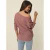 INSPIRE CHIC Women's V Neck Waffle Knit Long Sleeve Casual Tunic Blouses 2 Packs - 4 of 4