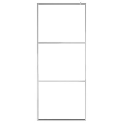 Modern Half Frosted ESG Glass Walk-In Shower Wall with Aluminum Frame