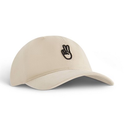 Concept One Peace Sign Dad Baseball Hat - Beige: Cotton Twill, Adjustable Hook & Loop Fastener, Midweight Fabric - image 5