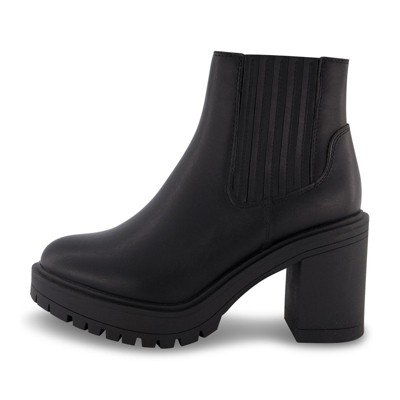 CUSHIONAIRE Becket Chelsea Womens Boots, Stylish Platform Ankle Boots for Women with Chunky Heel and Lug Sole Comfort, Wide Widths Available