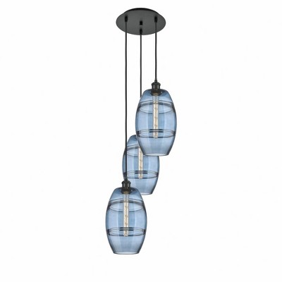 Vaz - 3 Light Cord Hung Multi Pendant In Industrial Style-30.38 Inches Tall and 14.5 Inches Wide