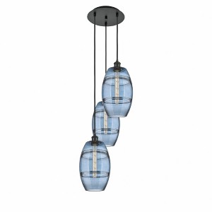 Vaz - 3 Light Cord Hung Multi Pendant In Industrial Style-30.38 Inches Tall and 14.5 Inches Wide - 1 of 1