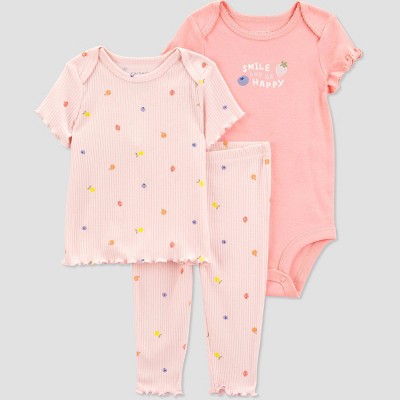 Carter's Just One You®️ Baby Girls' Fruit Printed Top & Bottom Set - Pink