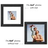 8x8 Black Square Frame with Shatter-Resistant Glass – Display 8x8 Photos or 4x4 with Mat – Wide Modern Design for Wall and Tabletop - 4 of 4