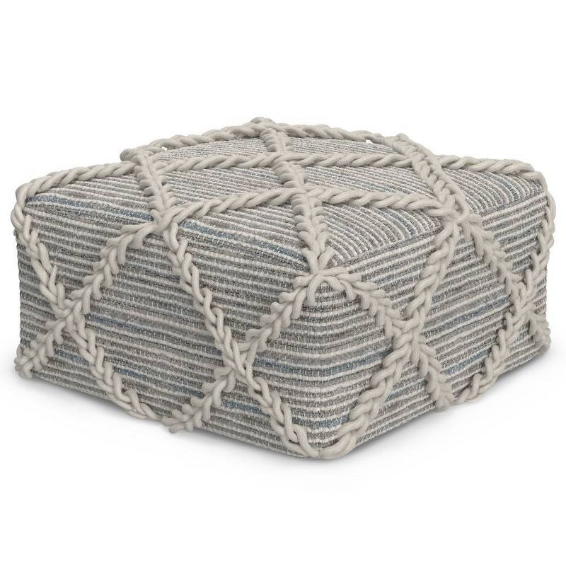 Woodley Square Pouf Gray/Natural - WyndenHall, 1 of 9