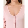 cheibear Women's Nightgown Button Down Short Sleeve Soft Modal Loose Pajama Sleepshirt - 4 of 4