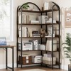 Arched Corner Bookshelf 68.5" Tall, Industrial Wood & Metal Bookcase for Home Office, 5-Tier Storage Shelf - 3 of 4