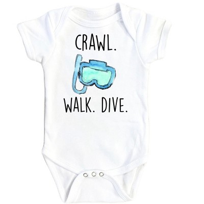 Diving Crawl - Baby Boy Girl Clothes Infant Onesie® Funny Cute Newborn GS1