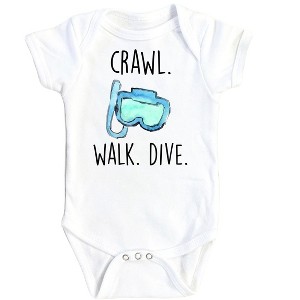 Diving Crawl - Baby Boy Girl Clothes Infant Onesie® Funny Cute Newborn GS1 - 1 of 1