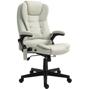 Aghana Digitals Beige Microfiber Office Chair with 6-Point Vibration Massage, Heat, 125° Recline, - 1 of 4