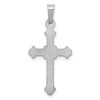 Black Bow Jewelry 14k White Gold Polished Hollow Fleur de Lis Cross Pendant - 3 of 4