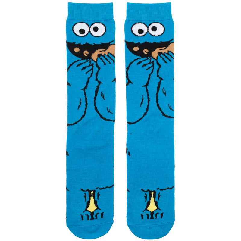 Sesame Street Cookie Monster 360-Degree Graphic Print Crew Socks for Men, 2 of 4