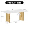 FURNIinspire Dining Tables Modern Rectangular Marble Look Table with Gold Legs for Dining and Living Room, White, 71"*39.3"*29.5" - 3 of 4