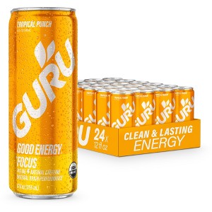 GURU TROPICAL PUNCH ORGANIC ENERGY DRINK, 12OZ, PACK OF 24 - 1 of 4