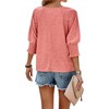 Imily Bela  Women Chic Half Sleeves Top Solid Crewneck Loose Fit Blouse Casual Comfort - 2 of 4