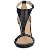 Allegra K Women's T Strap Open Toe Faux Animal Pattern Stiletto High Heel Sandals - 3 of 4