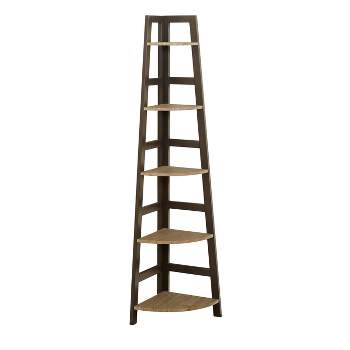 64.25" 5 Tier Lana Corner Ladder Shelf Natural - Buylateral