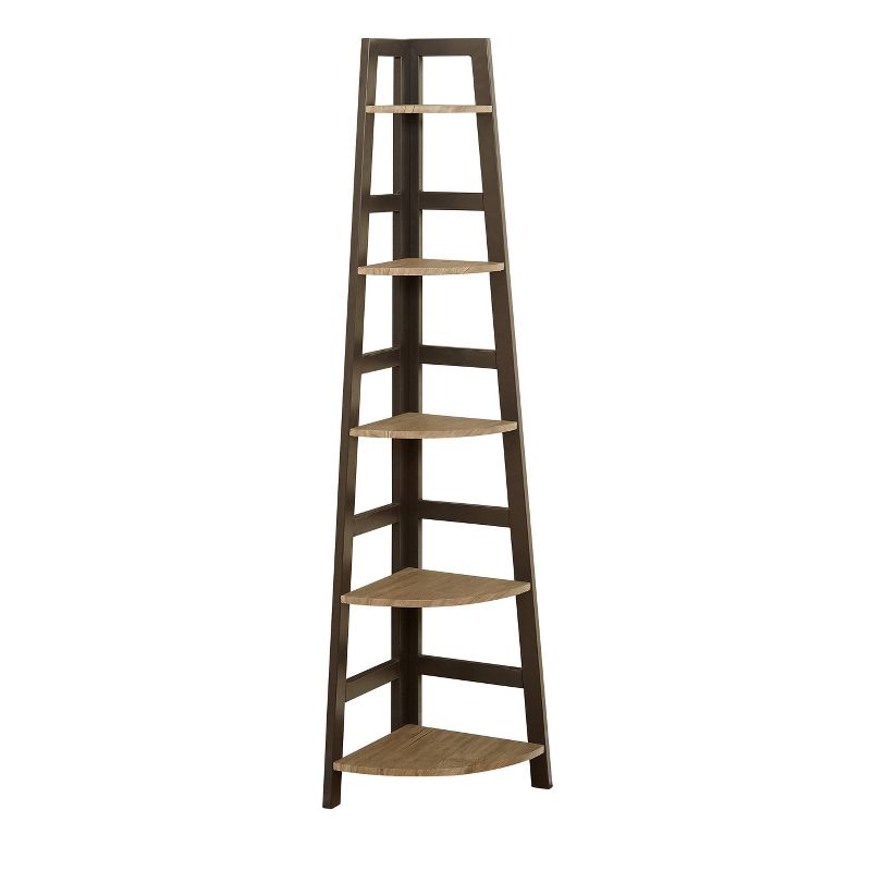 64.25&#34; 5 Tier Lana Corner Ladder Shelf Natural - Buylateral, 1 of 5