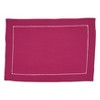 Saro Lifestyle Rochester Collection Placemat with Hemstitched Border (Set of 12), 14"x20", Pink - 2 of 4