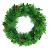 Resenkos 6ft Pre-Lit Christmas Tree Set with Garland and Wreath, Grass Green Tree with Large Branches and Pine Cones, Green - 3 of 4