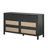 Ameriwood Home Wimberly 6-Drawer Dresser, Black Oak with Faux Rattan - 4 of 4