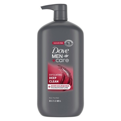 Dove Men+Care Deep Clean Exfoliating Body & Face Wash Pump - Sulfate Free - 30 fl oz