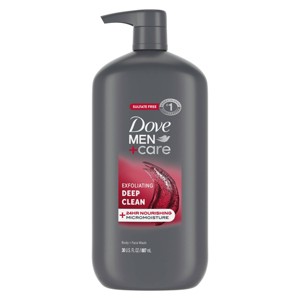 Dove Men+Care Deep Clean Exfoliating Body & Face Wash Pump - Sulfate Free - 30 fl oz - 1 of 4