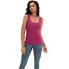 ATHLECHIC Women's Scoop Neck Ribbed Wide Strap Sleeveless Workout Basic Sport Tank Tops - 2 of 4